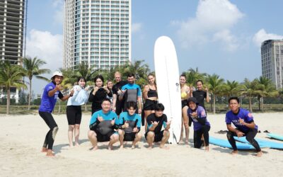 Create your own special surfing memories at My Khe Beach in Da Nang!April and May are perfect months for beginners to learn how to surf